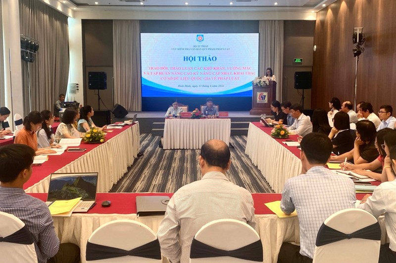 Cục KTVBQPPL: Tập huấn nâng cao kỹ năng cập nhật, khai thác CSDL quốc gia về pháp luật tại Bình Định